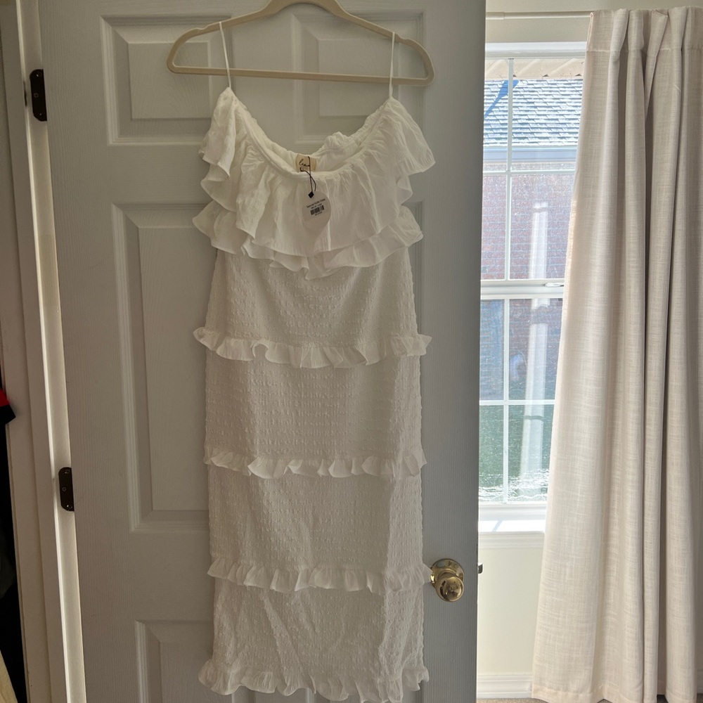 Ruffle midi dress
